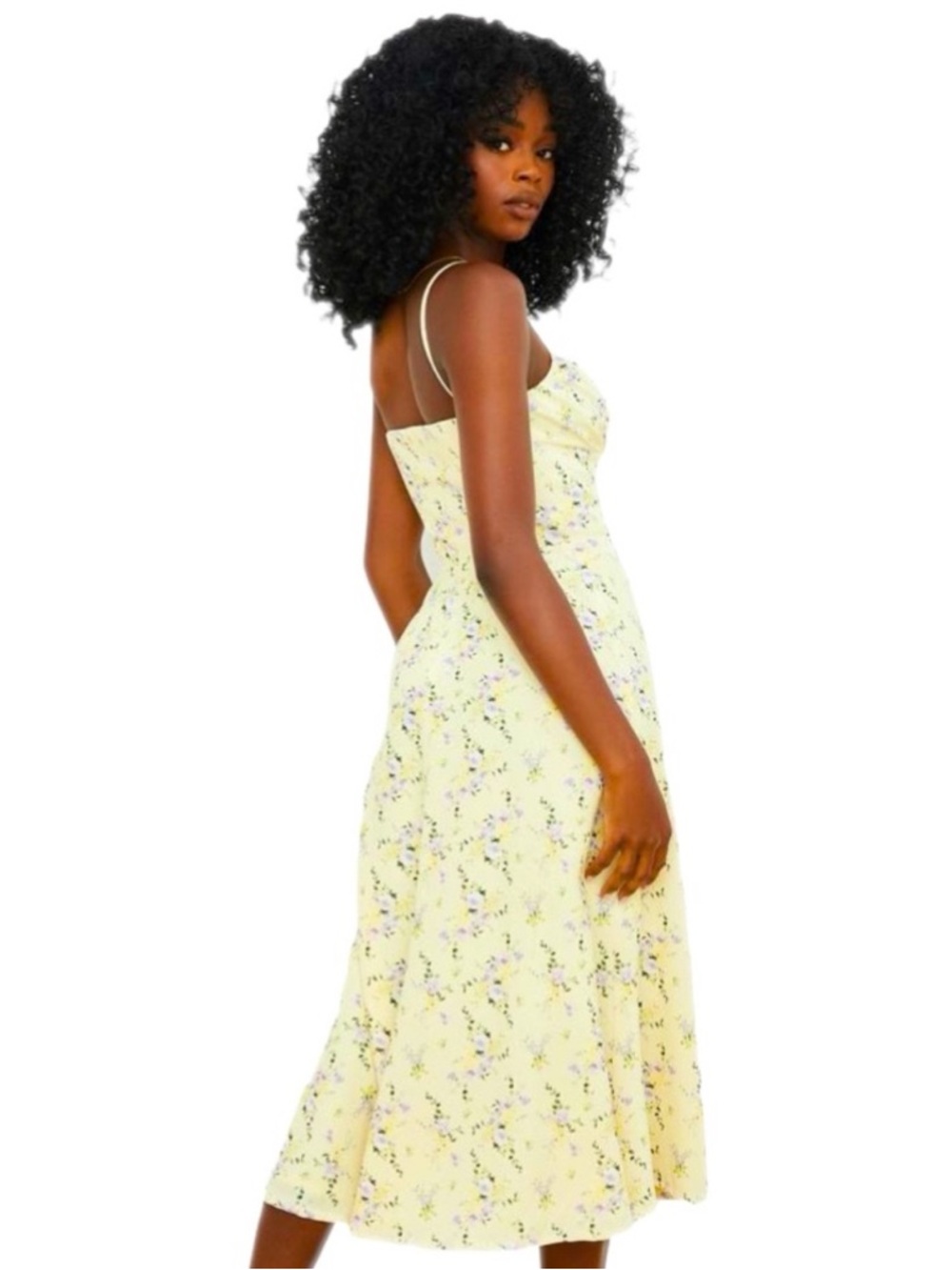 HOUSE OF CB “Annabella” lemon floral midi sun dress💛💛 - Picture 4 of 12